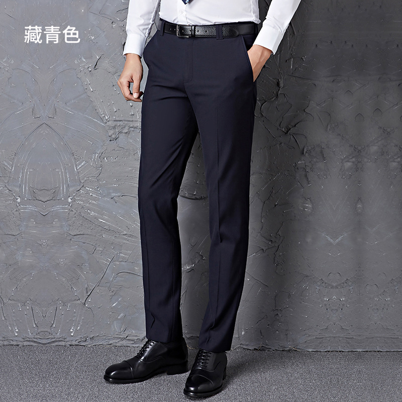 

Mens Big Size =27-40 Black Male Suit Pants Slim Fit Business Trousers Brand man spring 2020 China inported clothes, Us sits on belt d bl