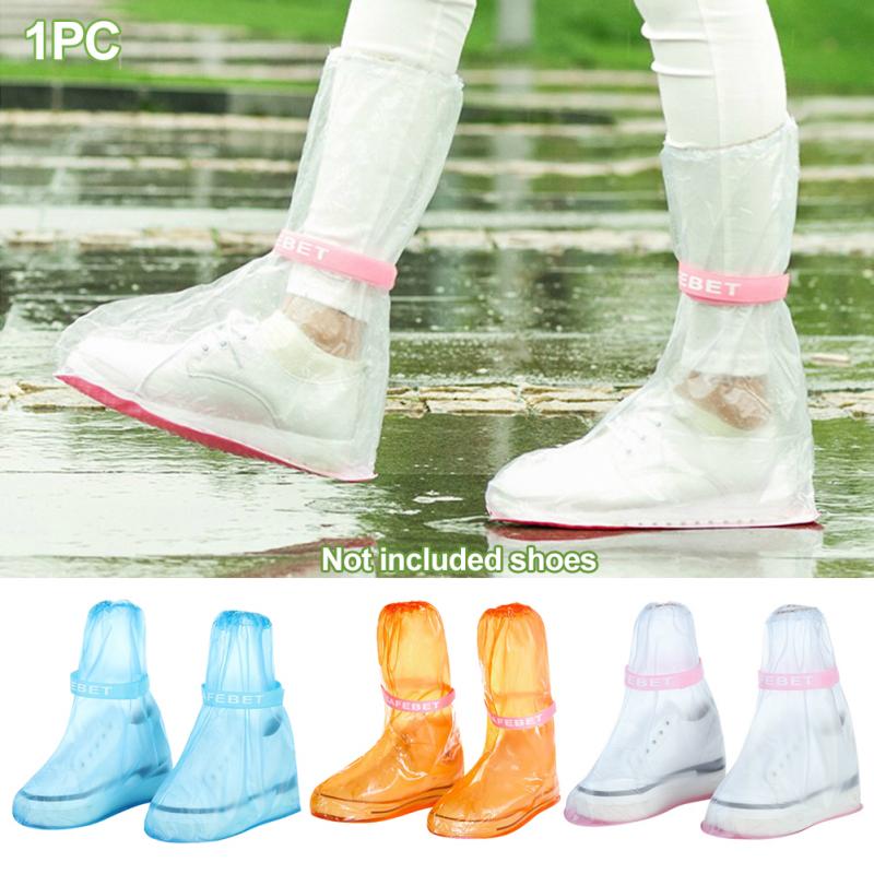High-Top Waterproof Protector Shoes Anti-slip Rain Boots Cover Unisex Plastic
