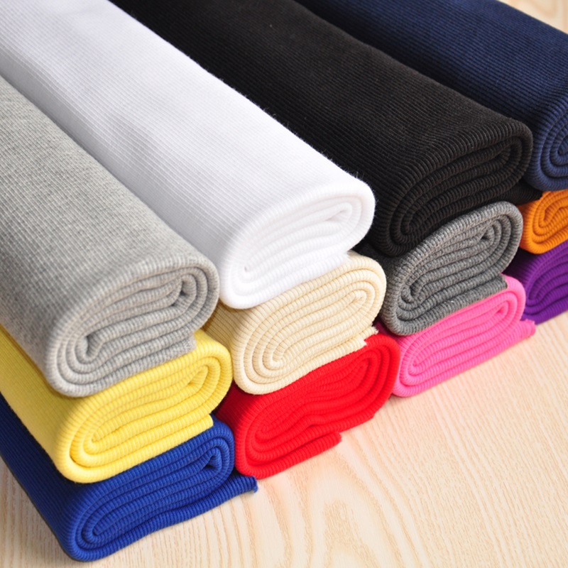 2x2 Rib Knit Cloth Stretch Tubular Ribbed spandex for cuffs & collars Fabric Cotton ribbing maternity pants Material-image-538269584