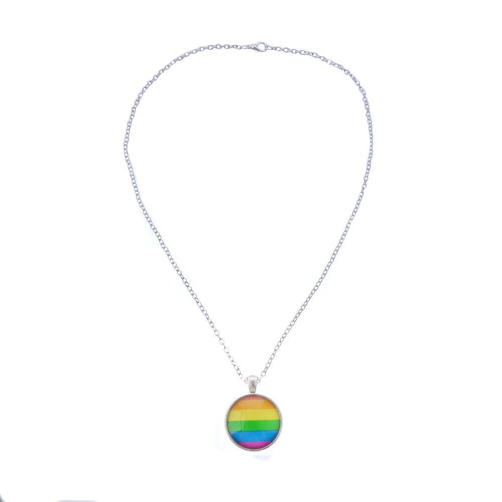 

Men Women Gay Pride Choker Necklace Rainbow Flag Lesbian LGBT Love Is Love Pride Glass Pendants Necklaces Unique Jewelry