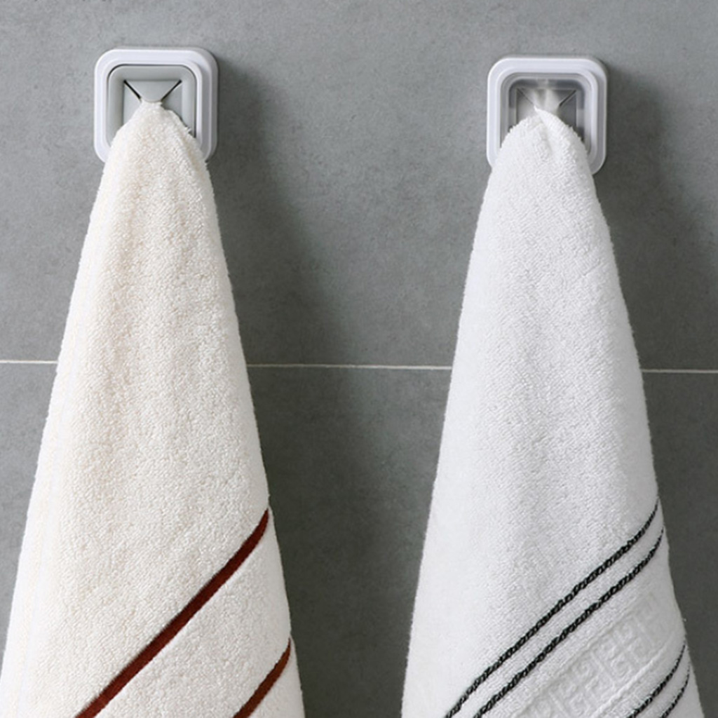 

2pcs kitchen household self adhesive dish towel hooks hanger rack wall mount