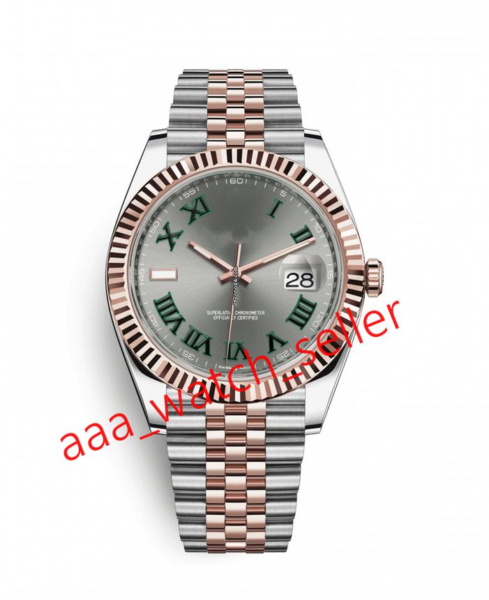 

11 styles 41mm two tone rose gold&steel bracelet datejust 126331 126301 fluted bezel mechanical automatic movement mens fashion watches, Slivery;brown