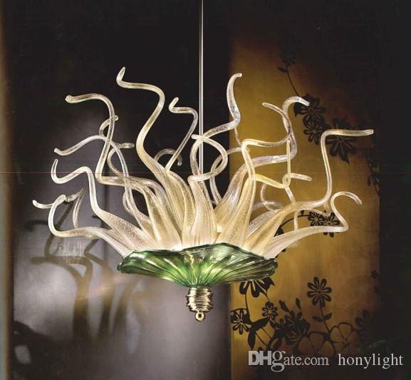 Murano lamps Style Hand Blown Glass Twist and Plates Design Chandelier-image-525060416