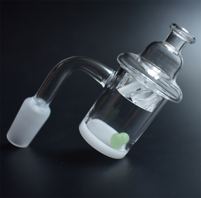 

High Quality 4mm Opaque Bottom Gavel Quartz Banger With Glass Spinning Carb Cap 10mm 14mm 18mm Quartz Banger Nails For Glass Water Bongs
