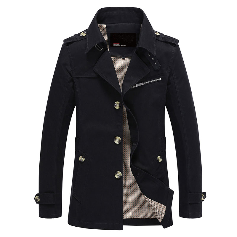

Men Jacket Coat Long Section Fashion Trench Coat Jaqueta Masculina Veste Homme Brand Casual Fit Overcoat Jacket Outerwear 5XL, Navy