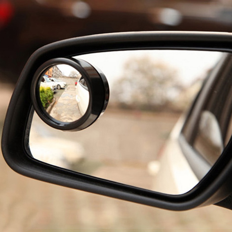 

1pc Mini Rearview Mirror Car Rear View Mirror Small Round Large Vision Reverse Assist Blind Spot 360 Rotary Car Accessory