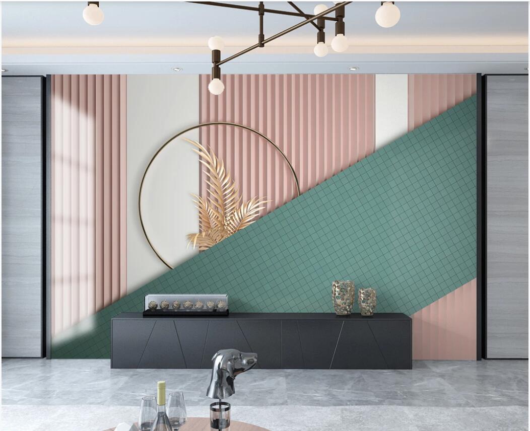 

3d wallpaper custom photo mural Modern simple geometry gold leaf TV background wall wallpaper for walls 3 d, Non-woven fabric
