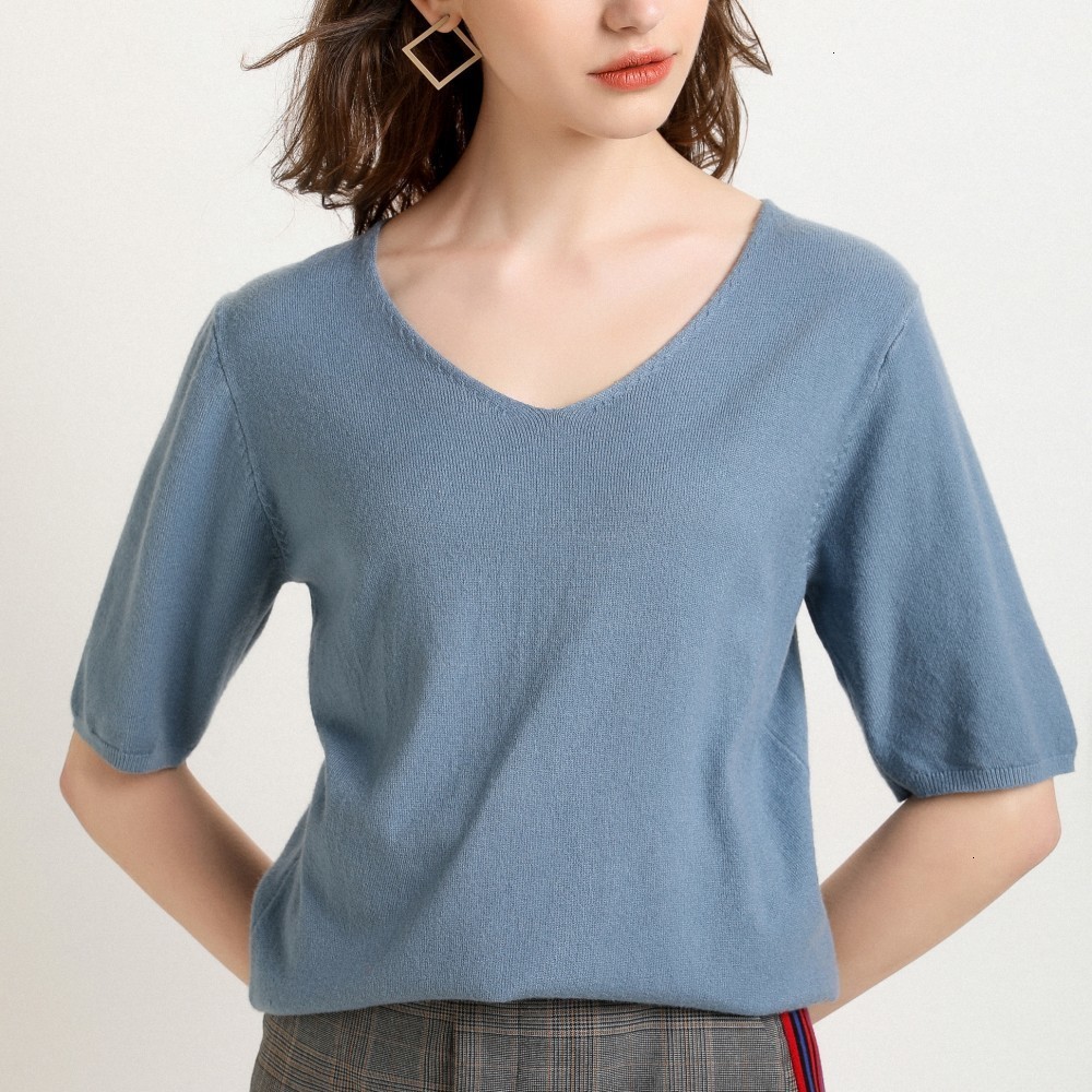 

Spring 2019 Short Sleeve Short Sleeve Shirt Women' Shirt Women' Neck Tight Pants, Black