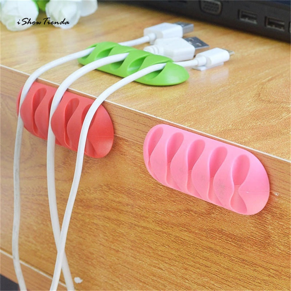 

ISHOWTIENDA New 1pc 5 Hanger 7.8*6.6*1.2cm Multipurpose Wire Cord Cable Tidy Holder Drop Clips Organizer Line Fixer Winder