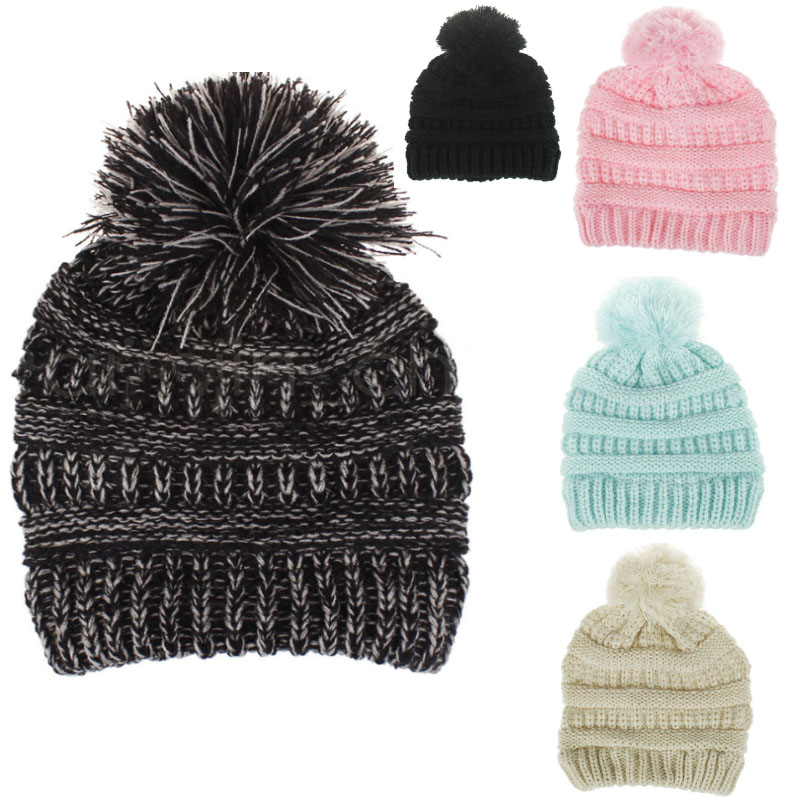 Cappelli Invernali a Maglia per Bambini Lana Morbide Comode CAP PON PON HEAD WEAR COFANO alla moda