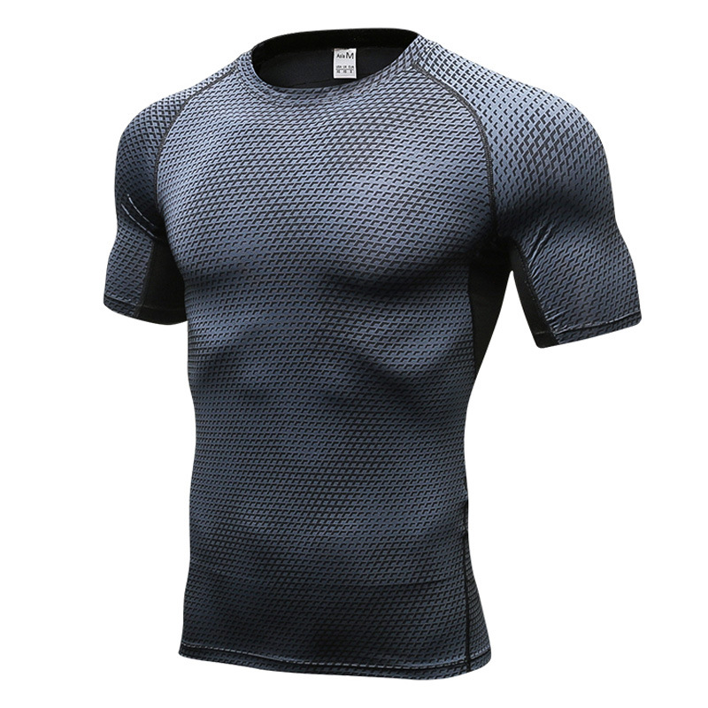 

Hot sale Summer Men T-shirts Short Sleeve Quickly Dry Gym Clothing Tight Workout Running Soccer Basketball Sportswear Tee Shirt