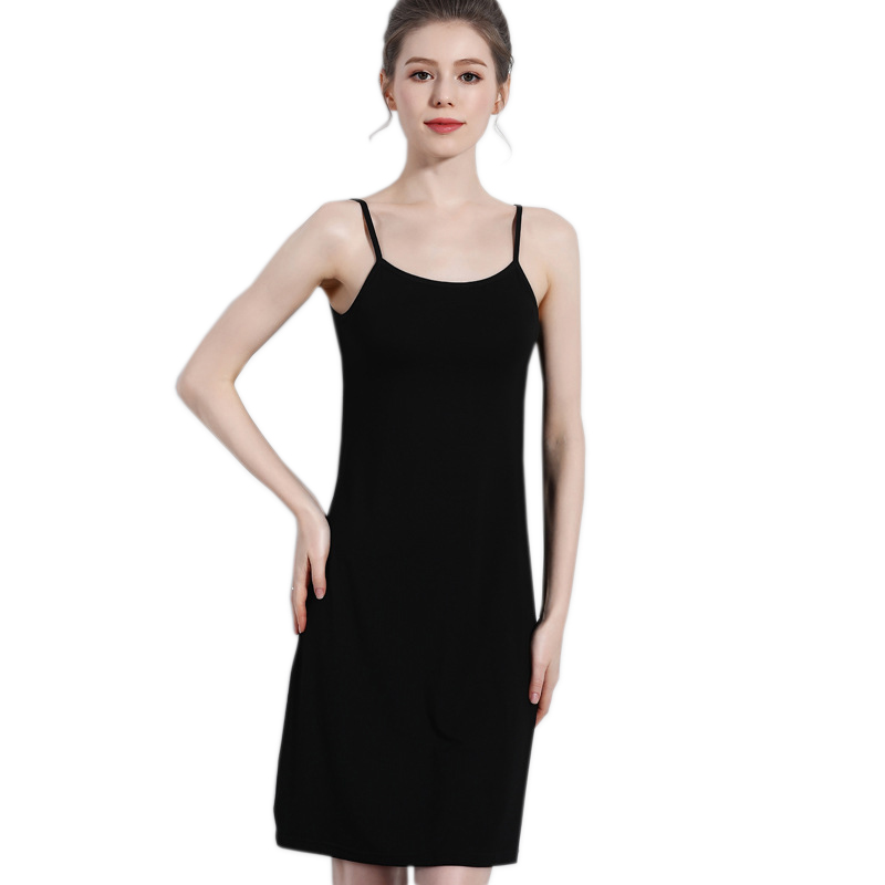 

2020 New Aircool plant fibre sexy sleepdress women summer spaghetti strap casual CLOSE FITTING pyjamas women nightgowns, 105cm white