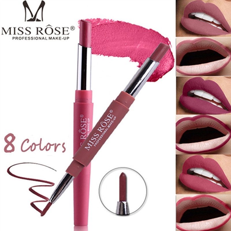 

Sexy2 In 1 Double-ended Lips Makeup Matte Lipstick Set Long Lasting Waterproof Pigment Lipstick Pencils Moisturizer Lips Contour