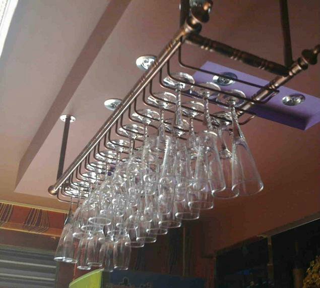 

80*30CM Fashion Bar Red Wine Goblet Glass Hanger Holder Hanging Rack Shelf wall wine rack cup holder