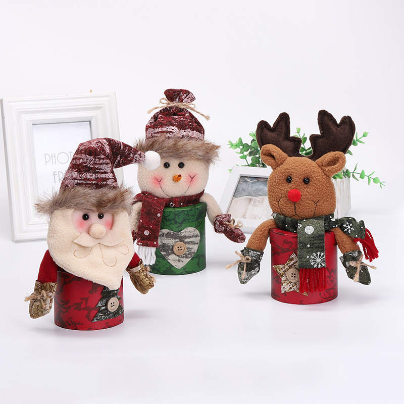 Christmas Candy Box Jar Lovely Xmas Santa Elk Snowman Sweet Sugar Decor/_Hot