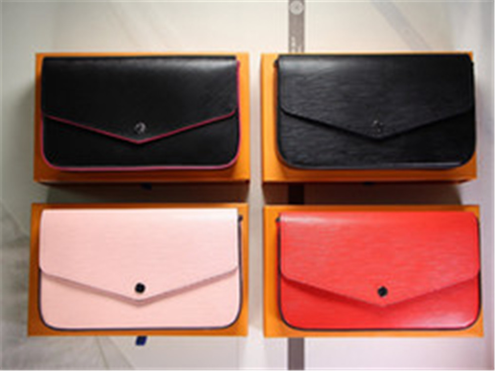 

New Hot Women Bags Pipple Emboss Printing Flowers 3 in 1 Chain Bag Patent Leather Wallet Card Crossbody Purse Shoulder Messenger Handbag, White grid+pink