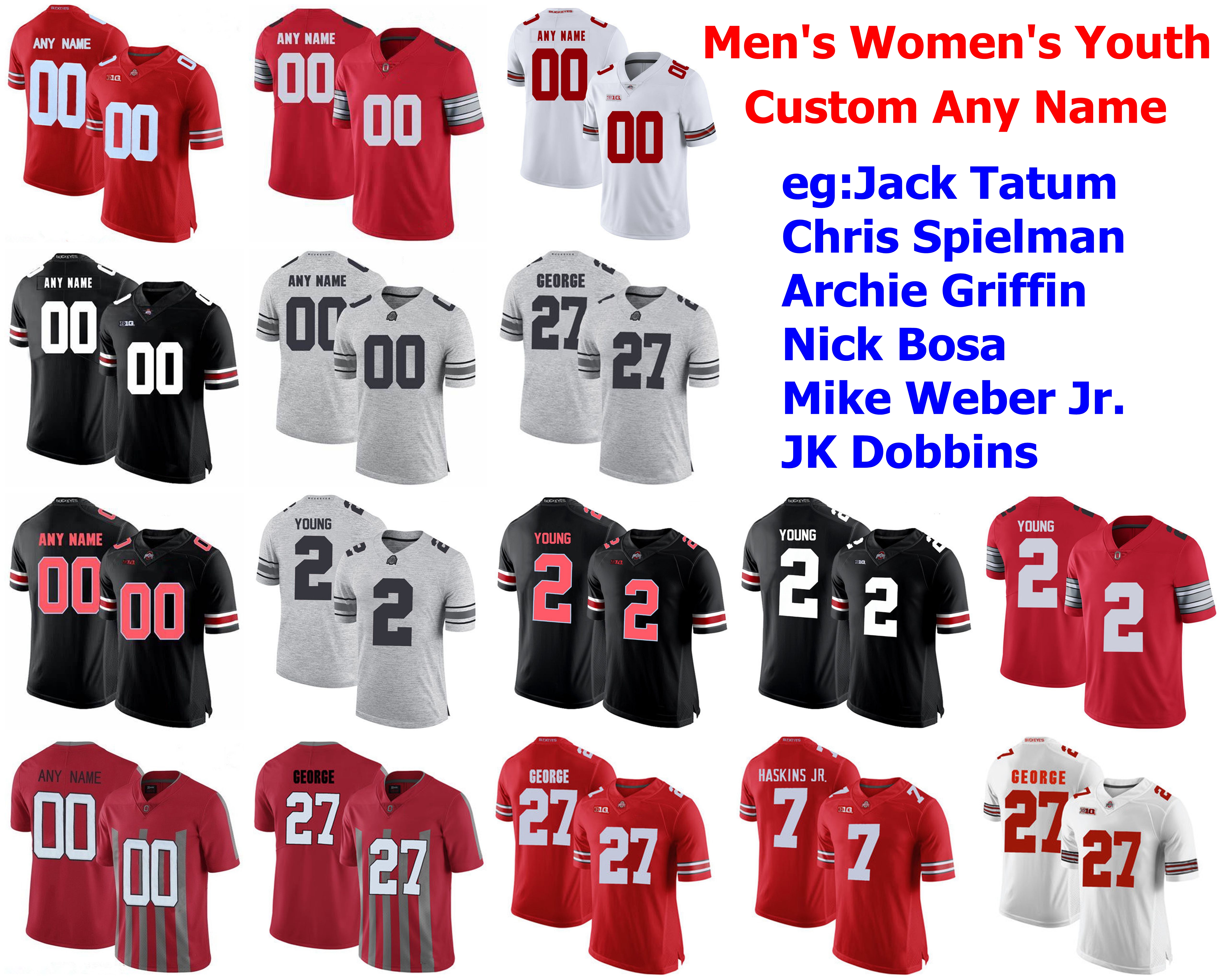 

Ohio State Buckeyes Jerseys Jack Tatum Jersey Johnny Utah Chris Spielman Archie Griffin Nick Bosa College Football Jerseys Custom Stitched, Mens red