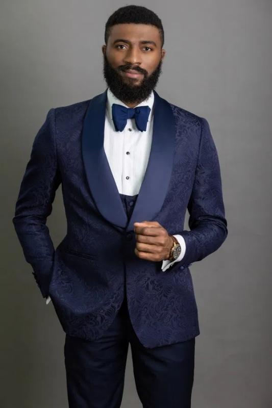 

Custom Made Men Suits Shawl Lapel Groom Tuxedos Pattern Best Men Wedding Groomsmen ( Jacket+Vest+Pants+Tie ) E161, Same the picture