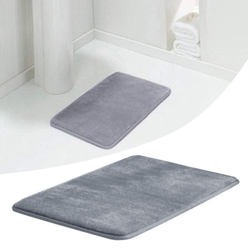 

Memory Foam Bath Mats Bathroom Rug Non-slip Bath Mats Absorbent Coral Fleece Mat Doormat Carpet Bathroom Amenities tapis chambre