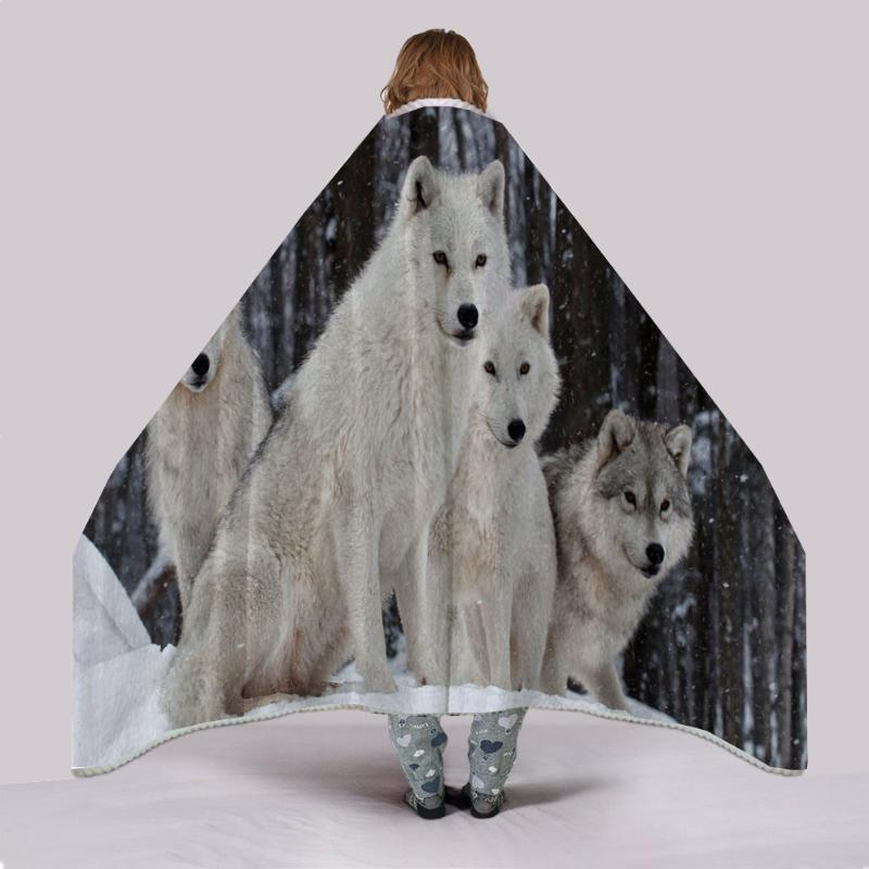 

3D Printed Wolf Microfiber Nap Blanket Outdoor Coral Blanket Velvet Warm Super Soft Office Nap