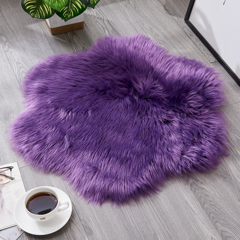 

Small Rugs Living Room Modern Nordic Fluffy Shaggy Hairy Carpet for Girls White Soft Flower Chair Mats Bedside Rug Home Decorate, Red