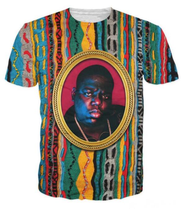 Nouvelle arrivée Hip Hop Summer Style Notorious B.I.G. Drôle impression 3D hommes femmes mode t-shirt hauts livraison gratuite XS018