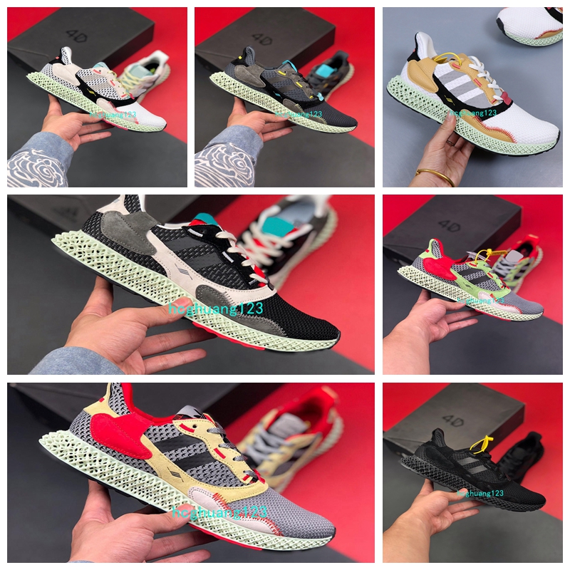 

AZX400A 2019 Wholesale ZX Futurecraft Men's Running Shoes Men Women Consortium 4000 White Grey 4D Trainer Sneakers Size 36-45, Color14