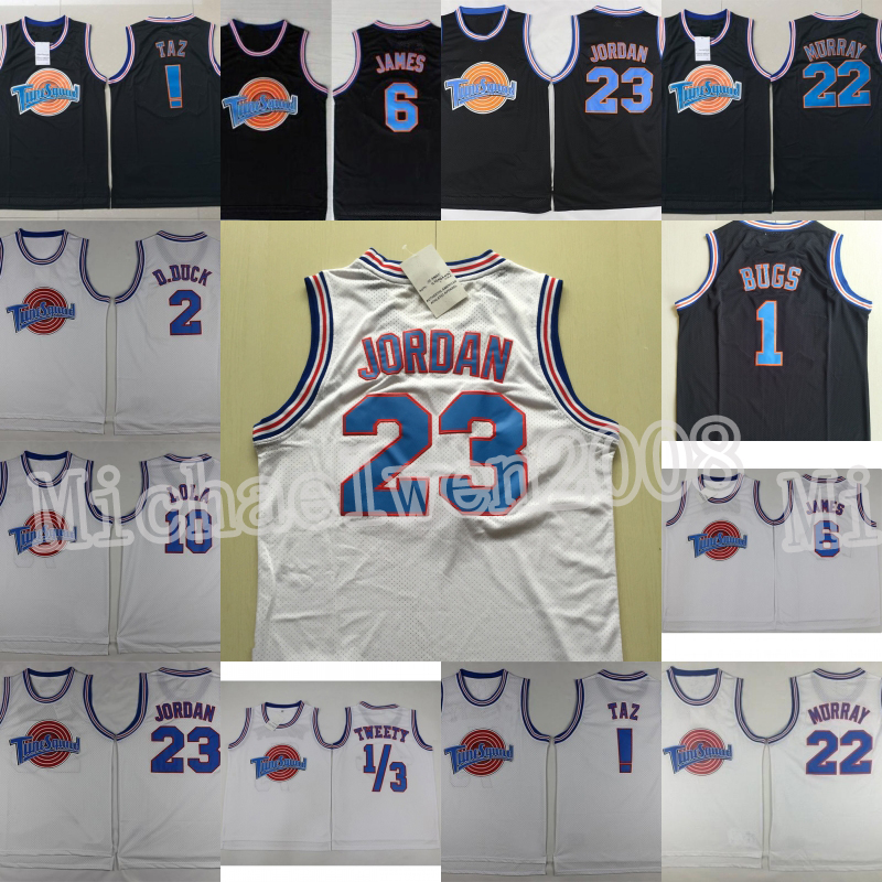 

Space Jam Tune Squad Jersey 23 Michael MJ Bugs Bunny Lebron Daffy Duck 1 3 Tweety Lola Bunny TAZ Looney Tunes Bill Murray James Movie Jersey, White shorts