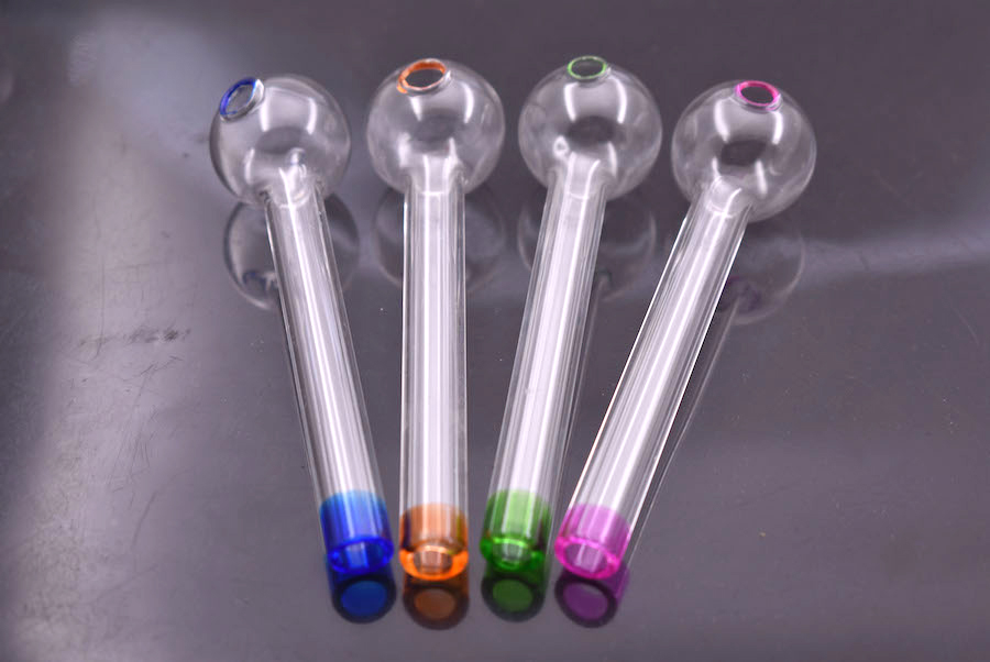 

High Quality color Glass Oil Burner pipes Mini Glass Bongs Oil Rigs color hand smoking pipe 10cm lenght glass oil nail pipe