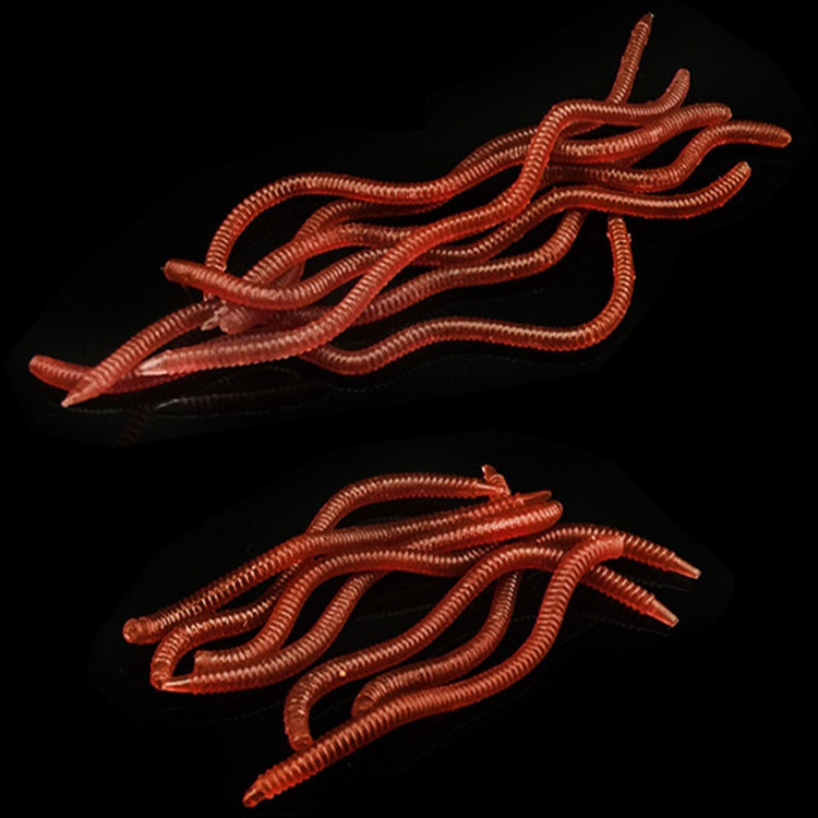 

100pcs 8/10cm 0.4g Red Worms Silicone Fishing Lure Soft Baits & Lures Artificial Bait Pesca Fishing Tackle Accessories