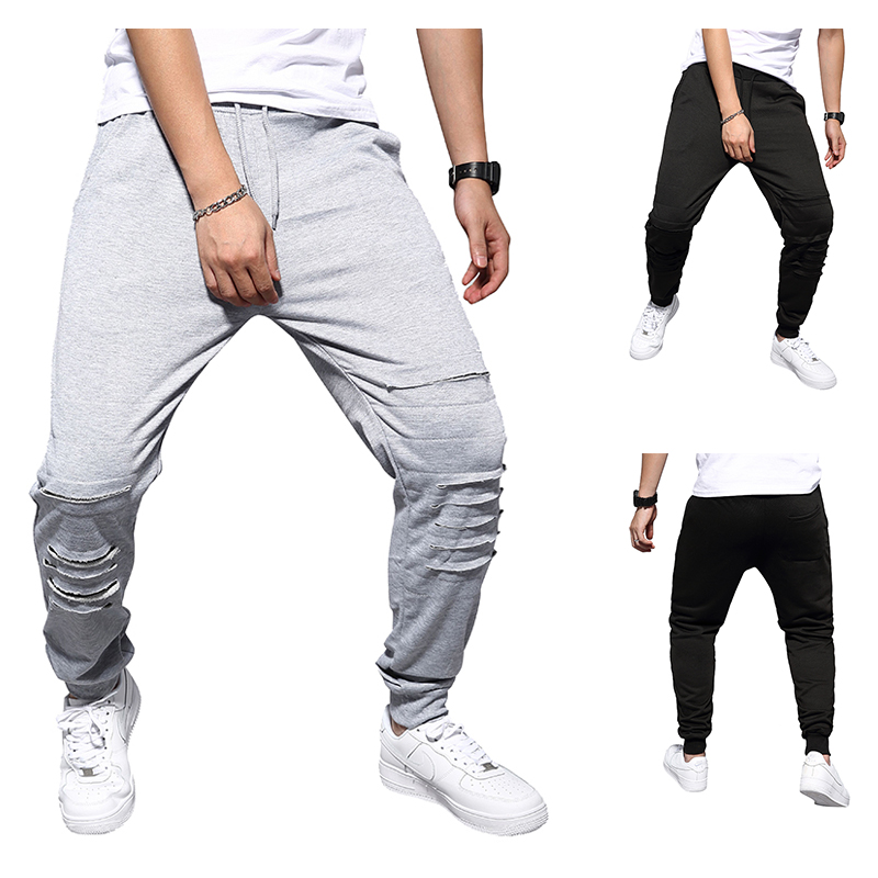 

New Spring Autumn Brand Gyms Men Joggers Sweatpants Men's Joggers Trousers Sporting Clothing The High Quality Pants, Black