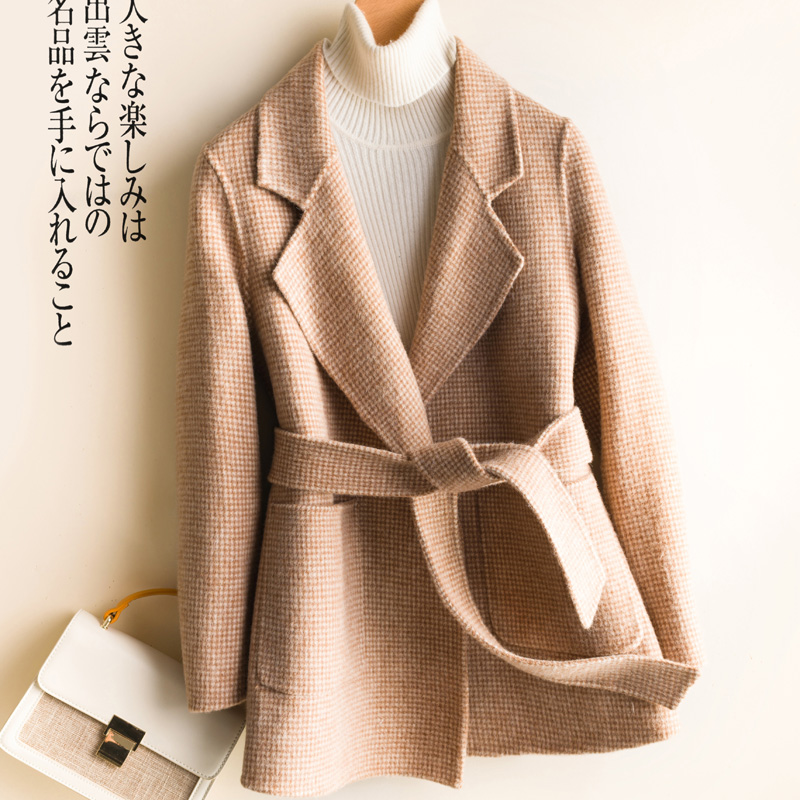 short coat with belt