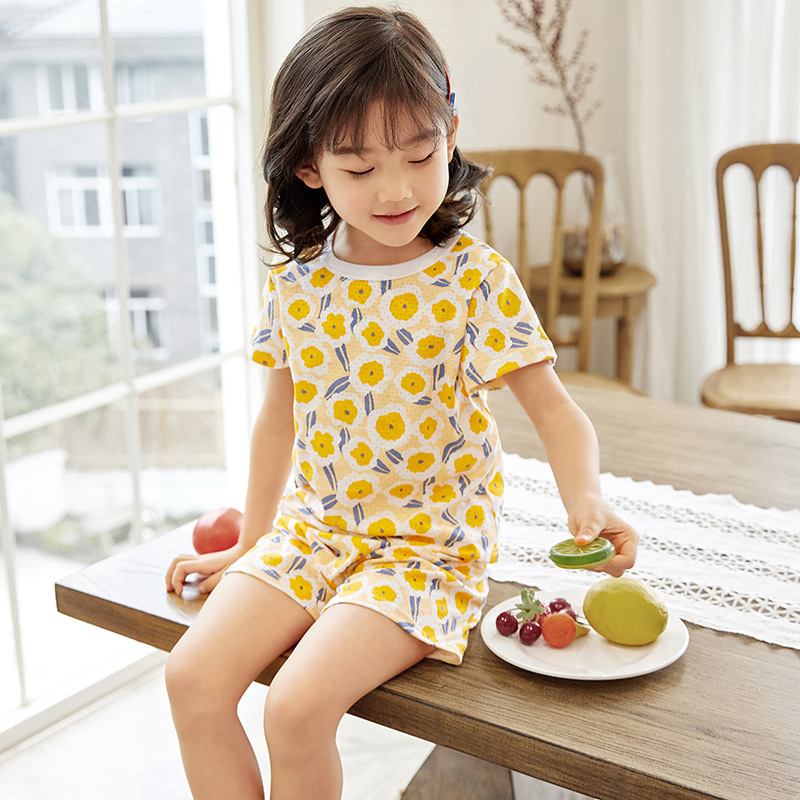

Baby Girl Clothes Nightwear 2020 Summer Boy Girl Sleepwear Pajamas Set Pyjamas Kids t shirt+Shorts Clothing Suits Pijimas Infant, S-24