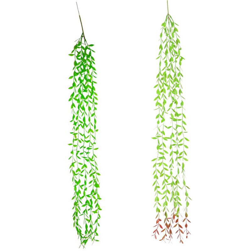 

105cm green silk artificial Hanging ivy leaf garland plants vine leaves 1Pcs diy For Home Bathroom Decoration Garden Party Decor, Milky white