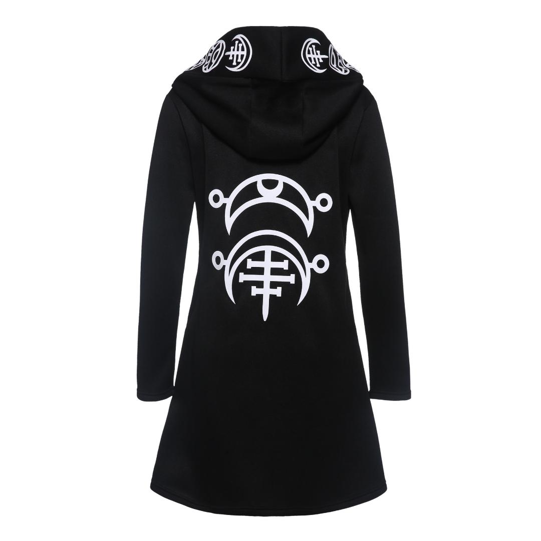 

Men' Gothic Black Sweatshirts Hooded Punk Dark Long Sleeve Warm Hooded Outwear Causal Daily Wear Dark Jackets Gothic