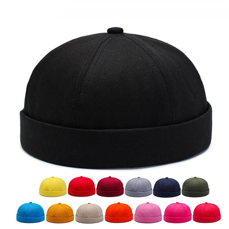 

New Solid Color Landlord Hat Old Man Retro Brand Designer Hat Youth Fashion Cap Hip Hop Street Melon Leather Cap, Black