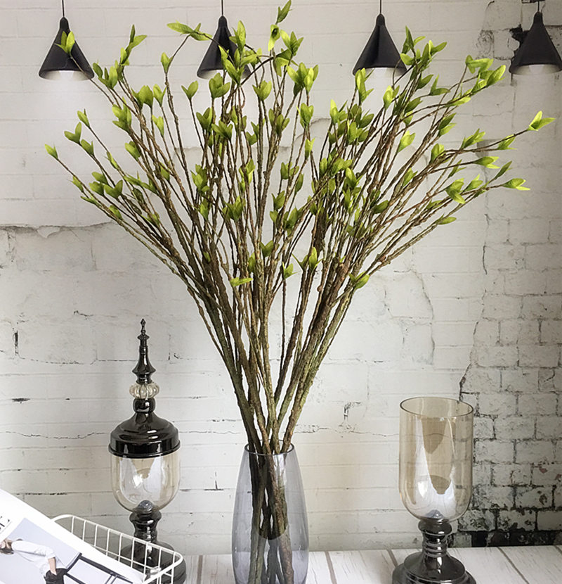 

95cm Long plastic foam tree branch Easy to Bend Artificial plants with green leaves for flower arrangement home DIY decoration, 1 piece