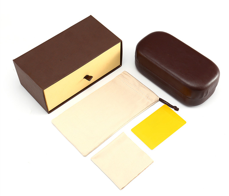 

NEW Black Brown Red Sunglasses packages Box with Glasses Clothes High Quality Sun Glasses Black Case Eyewear Accessories 5 Set Top Quality