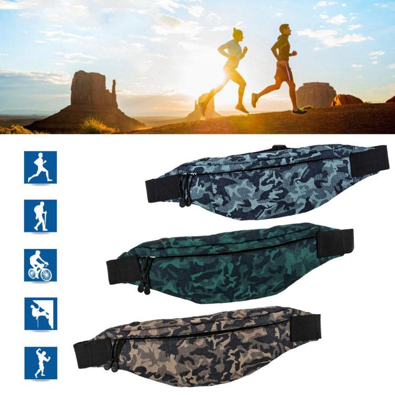 

Top Fashion Running Belt Sports Waist Pack Waterproof Camouflage Belt Pack Adjustable Running Pouch for 6" Phones Dropshipping, Green camo