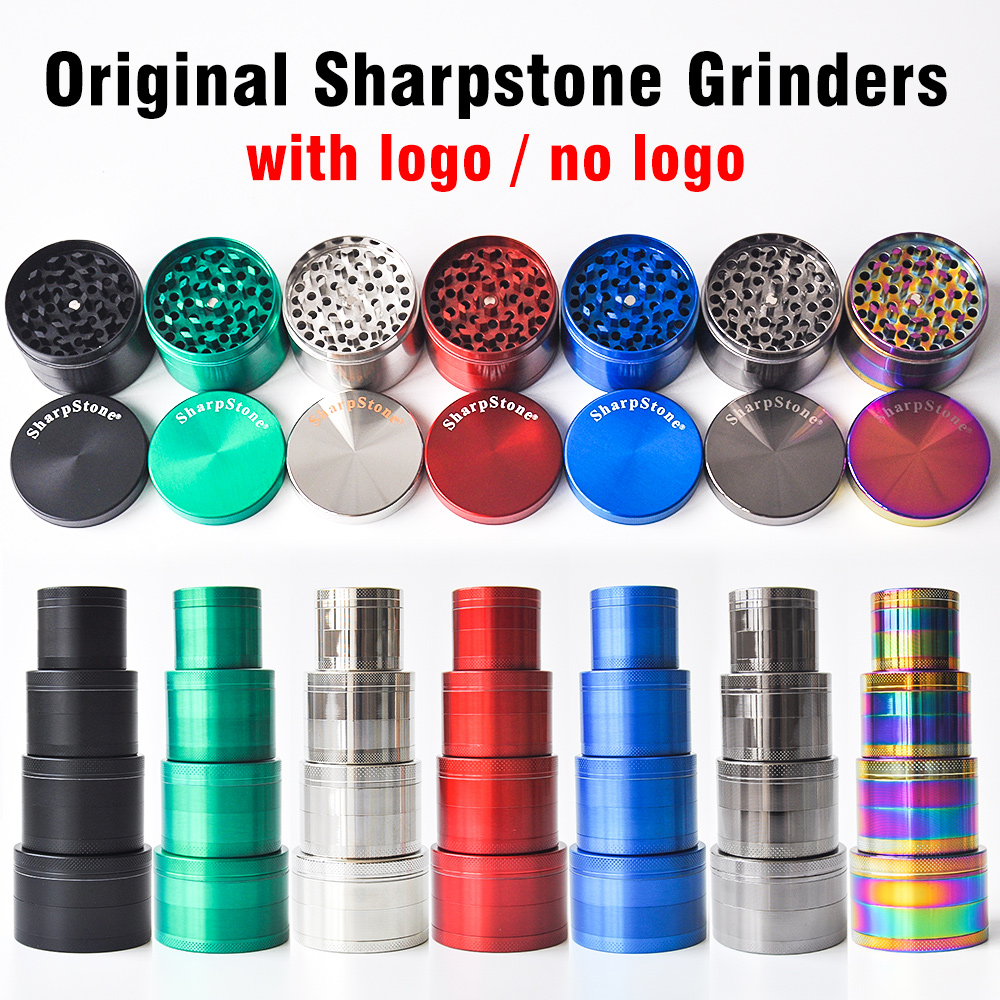 

Sharpstone Grinder Herb Grinder Smoking Accessories Metal Zinc Alloy Tobacco Herbal Grinders 4 Layers 40/50/55/63mm Diameter 7 colors rainbow