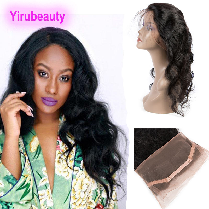 

Brazilian Virgin Hair Pre Plucked 360 Lace Frontal Body Wave With Baby Hairs Human Hair 360 Frontals Weaves Top Closures, Natural color