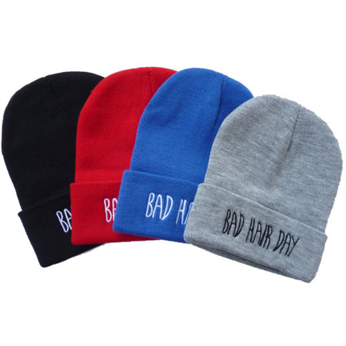 New Fashion Winter Men Women Hat bad hair days Knitted Soft Elastic skullies beanie Hip Hop hats Casual for Female