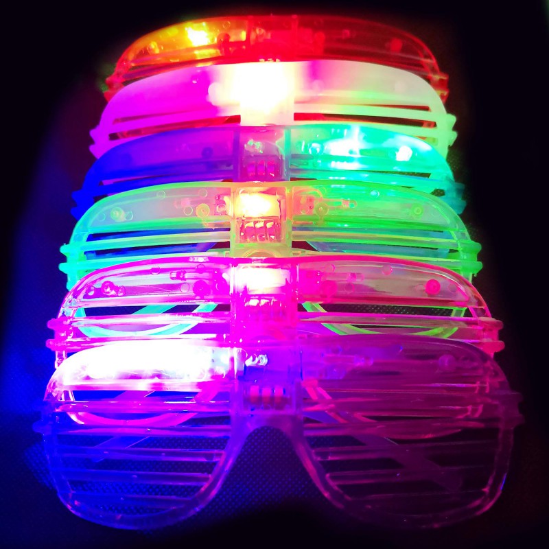 

24pcs/set Personality Reusable Glow In The Dark Party Supplies LED Glasses Light Up Glasses Bar Dance Party Neon New