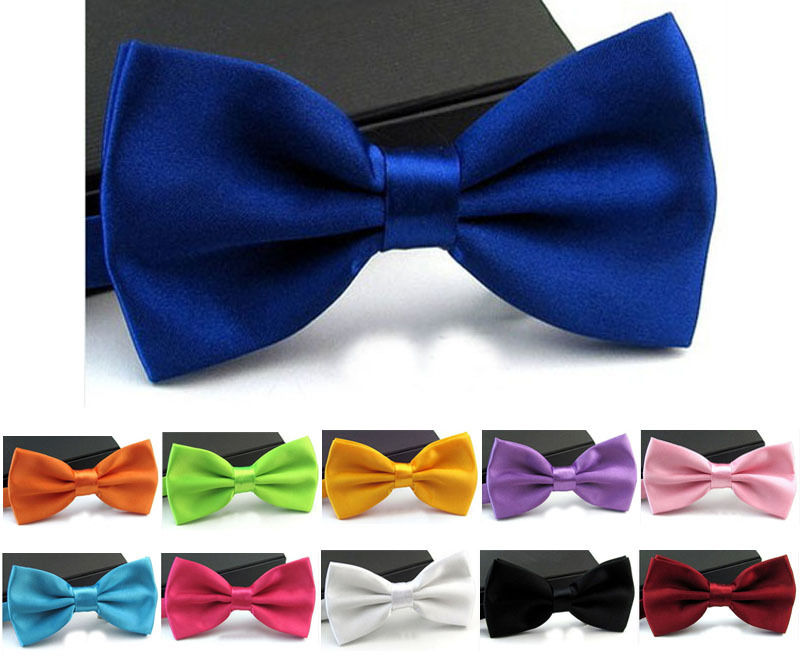 

Men Classic Tuxedo Satin Solid Color Adjustable Wedding Party Bowtie Bow Tie Bridegroom Bowknot Mens Ties Wedding Decorations, White