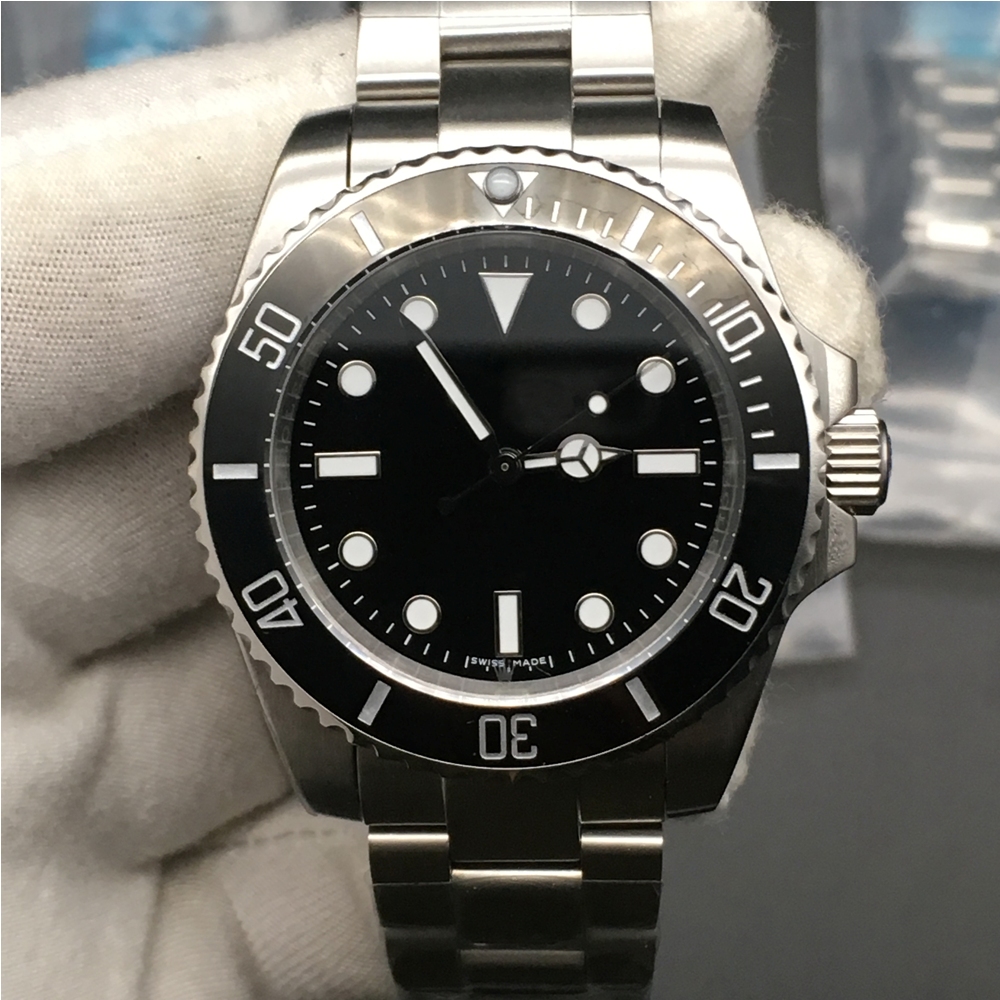 

3 Colors Watches Men Sapphire Black Green Ceramic Bezel Stainless Steel 40mm 116610 114060 Automatic Mechanical Wristwatch Gift, Slivery;brown