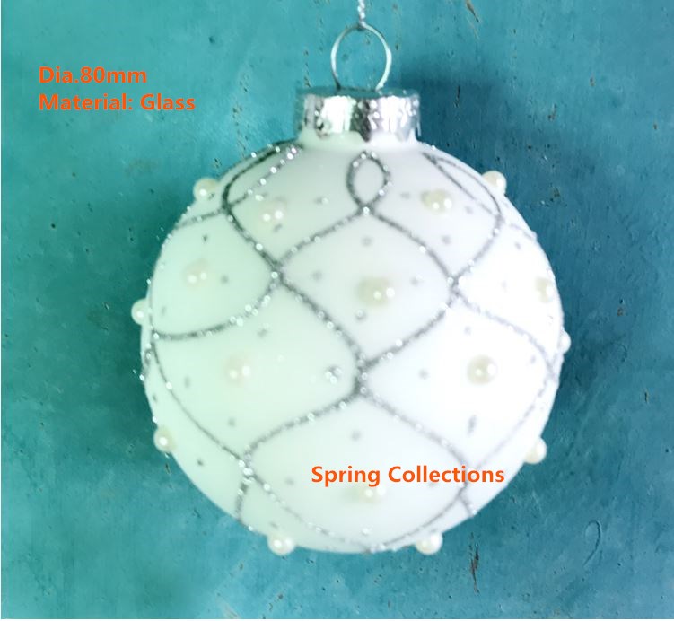 

2pcs/lot 80mm Glass with bead Christmas Tree Decorations Ball Hanging Christmas ball ornaments for festival/home/parties