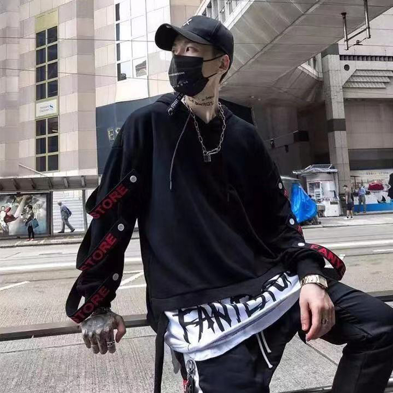 New 2020 Cool Men Hoodie Streetwear Hood Sweatshirt Hoody Men Black Red Long Sleeves Hip Hop Autumn Winter Mens Women Sweatshirt