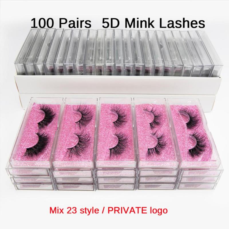 

20/30/50/100 Pairs Wholesale Mink Eyelashes Box packaging dramatic Fake Eyelashes Faux Mink Lashes fluffy Makeup Lashes
