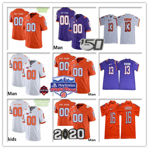 

Custom 2020 Clemson Tigers Football Tee Higgins Amari Rodgers Tanner Muse Lawrence Lyn-J Dixon Ross Booth Jr. Champions Fiesta Bowl Jersey, Purple-150