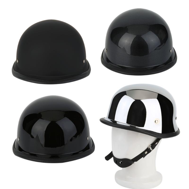 

2020 Motorcycycle Helmets Half German Style Vintage Motorcycle Helmet Carbon Fiber Durable Half Face German Helmet /L/XL, Matte black
